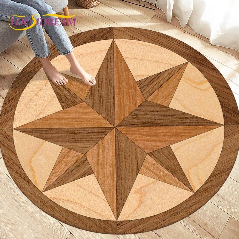 Круглый коврик с компасом, коврик в стиле ретро Британского флота «Новый мир», ковры для гостиной, спальни, нескользящие коврики для детских игр