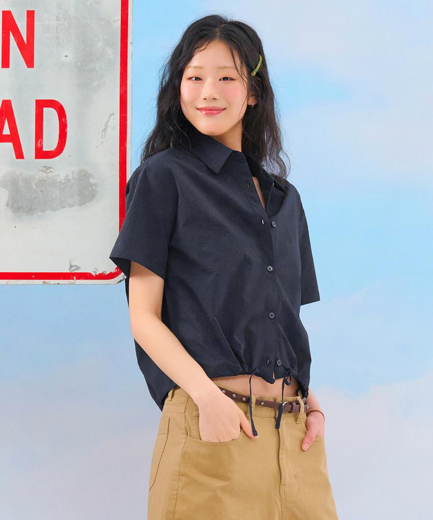 CHASECULT Women'S Seersucker Short Sleeve Shirt-Fbrg5574D04