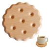 Wooden Coasters, Stylish and Cute Biscuit-Shaped Coasters for Drink Cups, Non-Slip, Durable, and Attractive Nordic Style, Multifunctional and