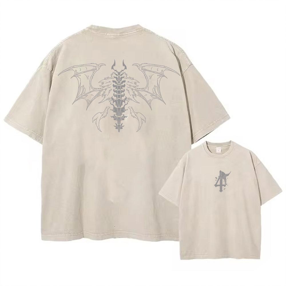Washed Tshirts YK Summer Unisex Women Anime Bleach Print Tshirt Casual Cotoon Punk Gothic Vintage Hip Hop Top Tee