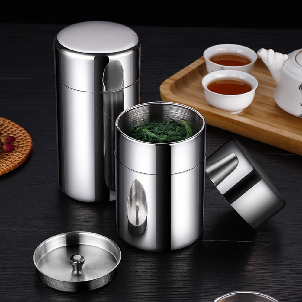 Portable Tea Caddies 304 Stainless Steel Storage Jar Teaware Tea Packaging Cans  Tea