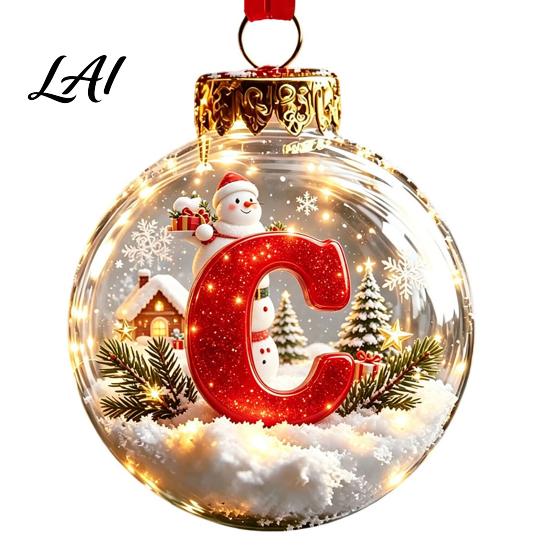 Christmas Tree Garland Accessories Luminous 3D Ball Pendant Transparent Acrylic Hanging Ornament with Indoor Holiday Window Decorations LED
