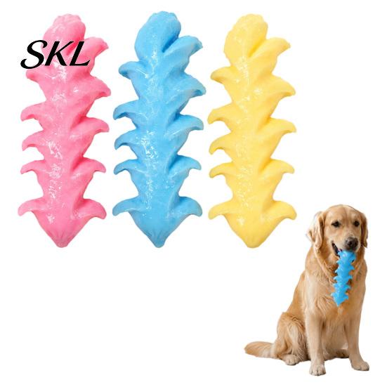 Simulated Ham Sausage Dog Toy Rubber Chew Toy, Shape, Puppy Teething Pet Gift for Dogs with Textured Surface, Teeth Cleaning Aggressive Chewers