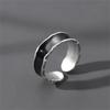 Модное 925 серебряное кольцо, мужские аксессуары для указательного пальца, ретро индивидуальное черное кольцо для мужчин, ювелирные изделия открытого размера