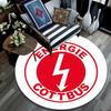 Energie Cottbus FC Printed Round Rug, Non Slip Washable Circular Carpet For Living Room Bedroom Playroom, Sports Fan Decor, Holiday Birthday Gift