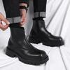 Genuine Leather Men's Boots Thick Bottom Height Increasing Style Outdoor Leisure Fashion Party Handsome Young Adults Shoes Hot