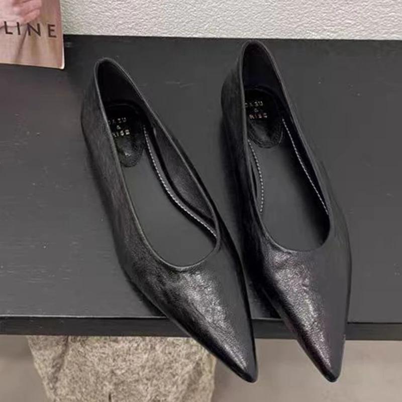 Острый носок женские туфли на плоской подошве повседневная обувь женская 2024 тренд мода новые сандалии роскошные удобные осенние женские туфли