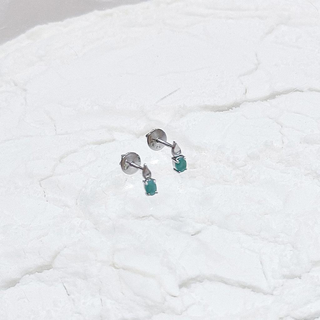 Серебряные серьги с натуральным изумрудом 0.405ct (2168614)