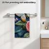 Dark Blue Rose And Moth Embroidery Towel, Soft Absorbent Quick-Dry Retro Botanical Shower Bath Towel