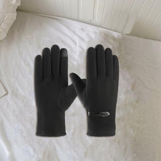 1 пара зимних теплых перчаток с плюшевой подкладкой, эластичные ветрозащитные мужские перчатки с полным пальцем для холодной погоды и сенсорным экраном