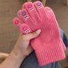 Autumn and Winter Warm Knitted Gloves for Students Cycling Creative Funny Five-finger Expression Full-finger Gloves