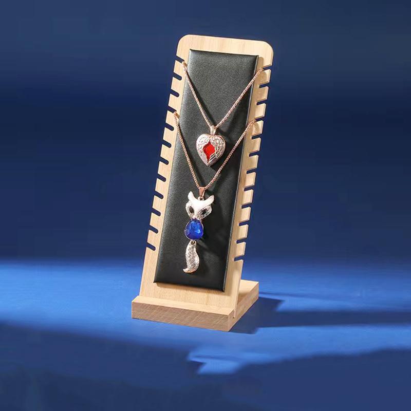 1 шт., Бамбуковая вертикальная подставка для демонстрации ювелирных изделий и ожерелий, Подходит для демонстрации и продажи ювелирных изделий и для семейной демонстрации ожерелий.