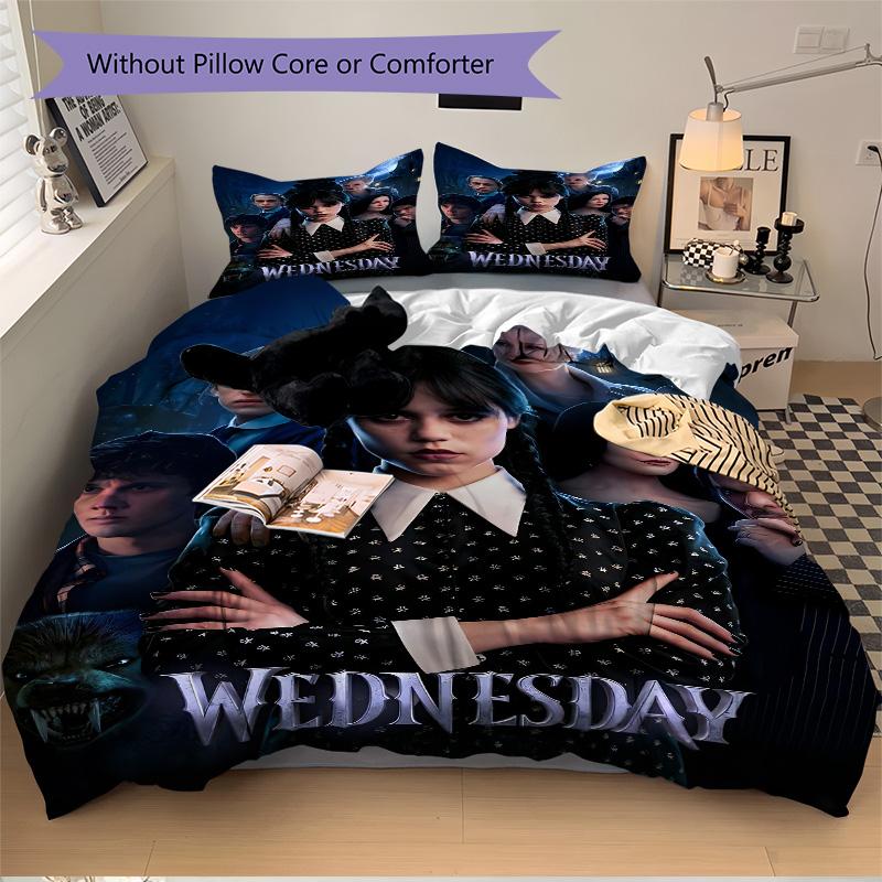 Wednesday Addams Mystery Print 3Pcs Bedding Setduvet Cover With 2 Bedropillowcase Home Birthday Gift