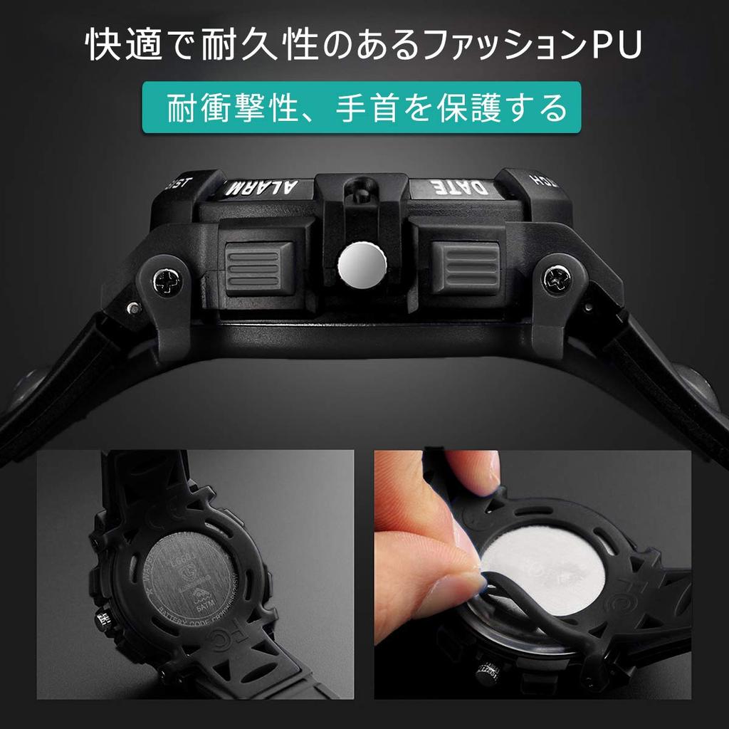 Мальчики Спорт Открытый Многофункциональные 50м Дата и день Двойное время Аналоговые Мальчики Цифровые Часы Детские Часы, Часы, Водонепроницаемые, Оповещение, Дисплей, Светодиод,