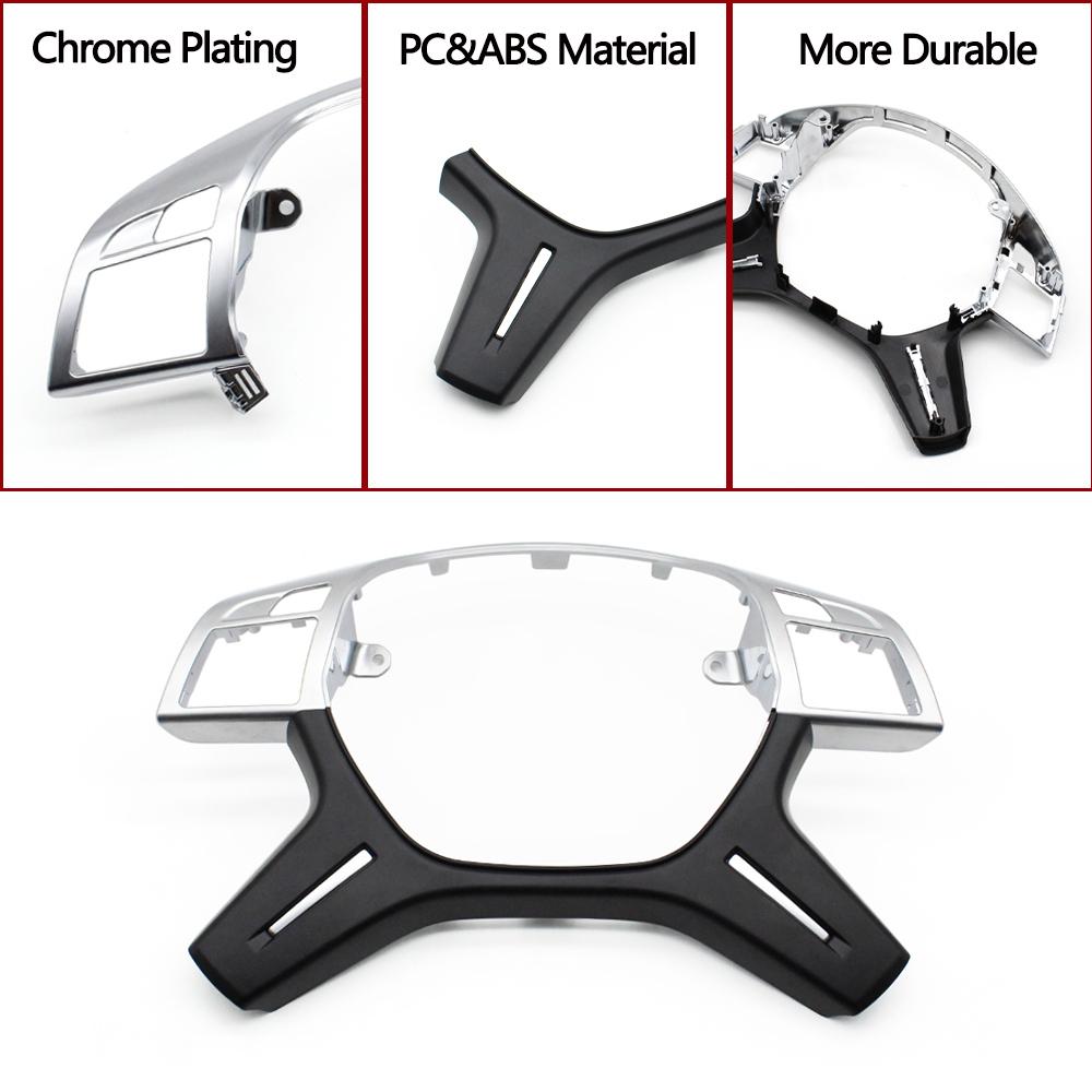 Car Accessories Chrome Steering Wheel Decorative Cover Trim Panel For Mercedes Benz C E M ML GL GLS G Class W204 W212 W166 W463