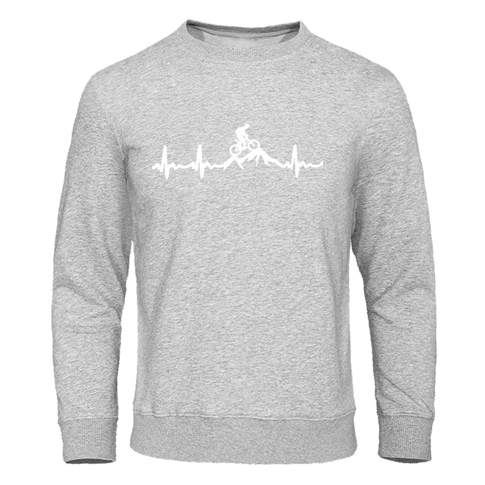 Велосипедный альпинизм Электрокардиограмма Мужские толстовки Осенние толстовки большого размера Повседневная толстовка с капюшоном Свободный мягкий унисекс Топ