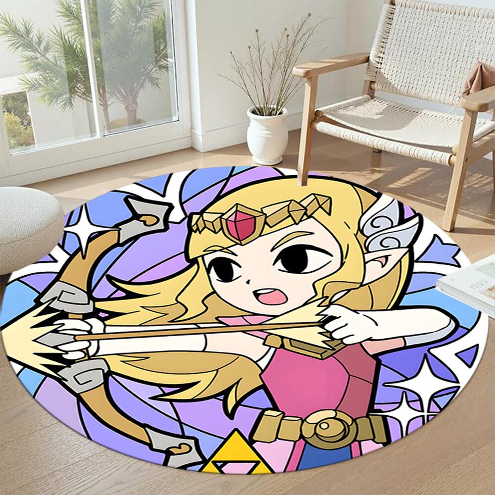Ocarina Time Round Area Rug Design for Playrooms Study room Decorate room Game Room Antislip Round Carpet Office home decor