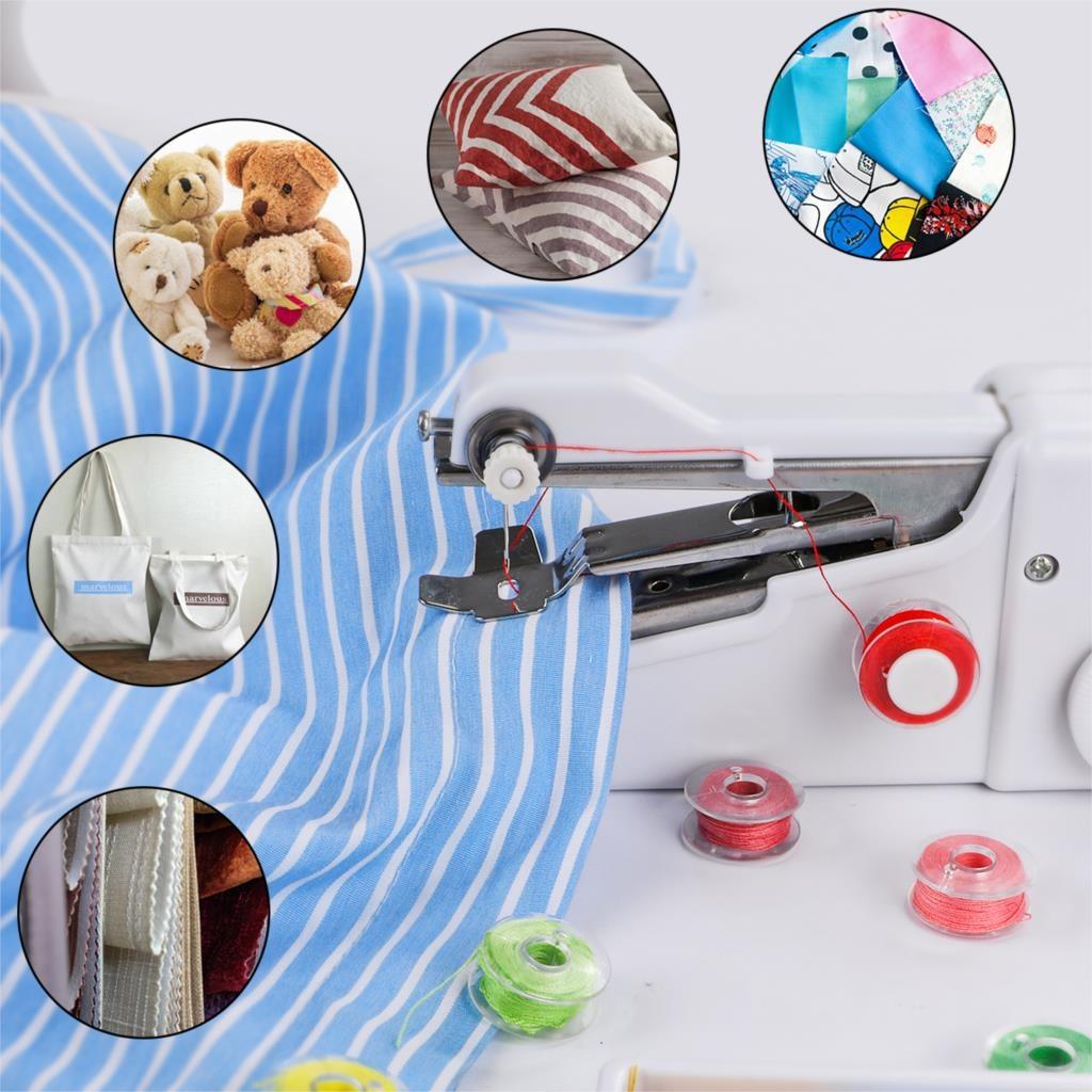 Портативные ручные швейные машины, комплект для шитья, рукоделие, беспроводная ткань для одежды, электрическая швейная машина с 27 шт.
