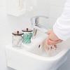 4pack Cotton Swab Holders,With Walnut Stained Wood Lids Apothecary Jar Containers,  Cotton Ball Dressers, Bathroom Organization
