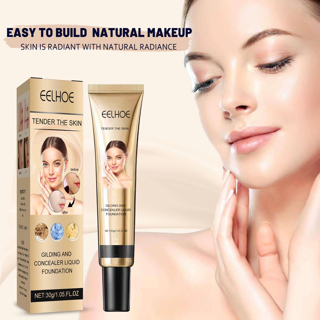 EELHOE Full Skin Concealer Foundation Cream Face Professional Blemish Cover Dark Spot Tattoo Contour Cosmetic Concealer Makeup Liquid 30g
