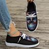 Женские парусиновые туфли с рисунком черепа, легкие прогулочные туфли с мягкой подошвой, туфли на Хэллоуин с круглым носком