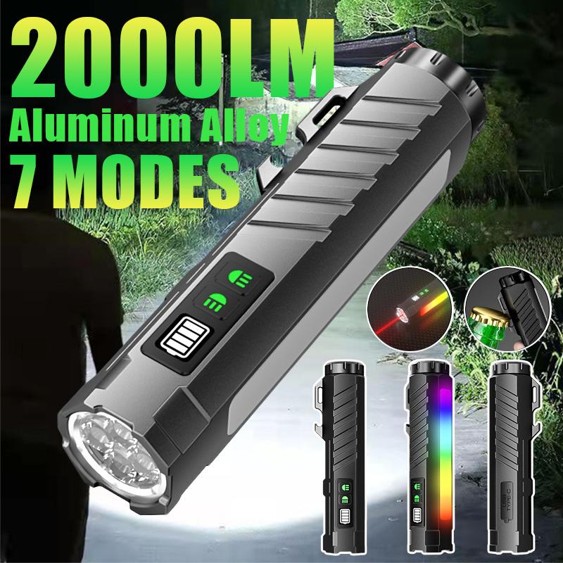 Магнитный Перезаряжаемый Портативный Рабочий Фонарь с Индикатором Батареи, Корпус из Алюминиевого Сплава с Двойным Источником Света, Кемпинг, Морозостойкий