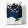 Winter Wonderland Blanket Flannel Throw Cozy Sherpa Home Decor Gift Christmas Snow Forest Landscape Tapestry Bedding