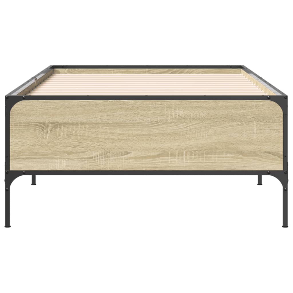 Vidaxl Rama Łóżka, Dąb Sonoma, 100X200 Cm, Materiał Drewnopochodny