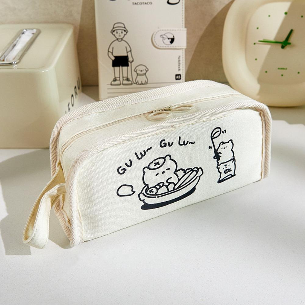 Canvas Stationery Bag Cartoon Cosmetic Bag New Pencil Case