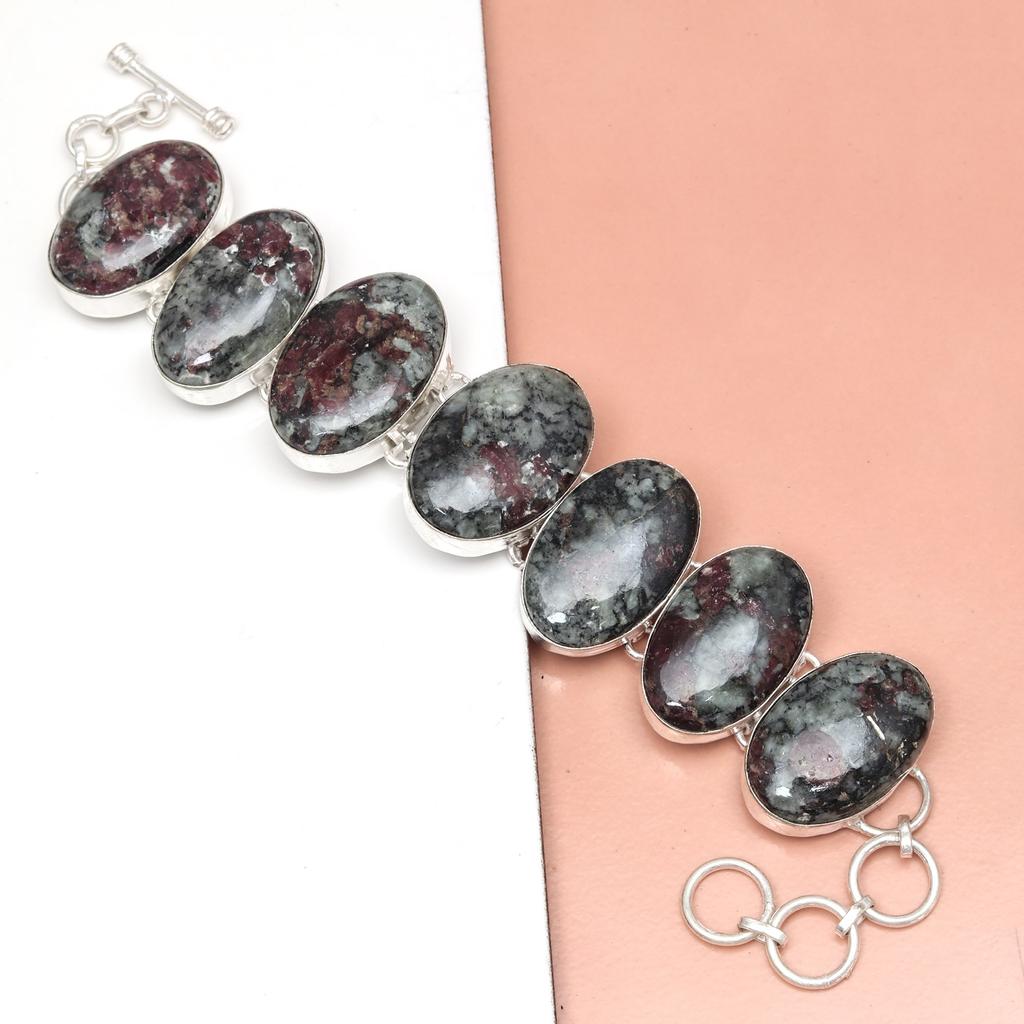 Edulite Gemstone Unisex Women's Gift For Her Silver Jewelry Bracelets 7-8 ''