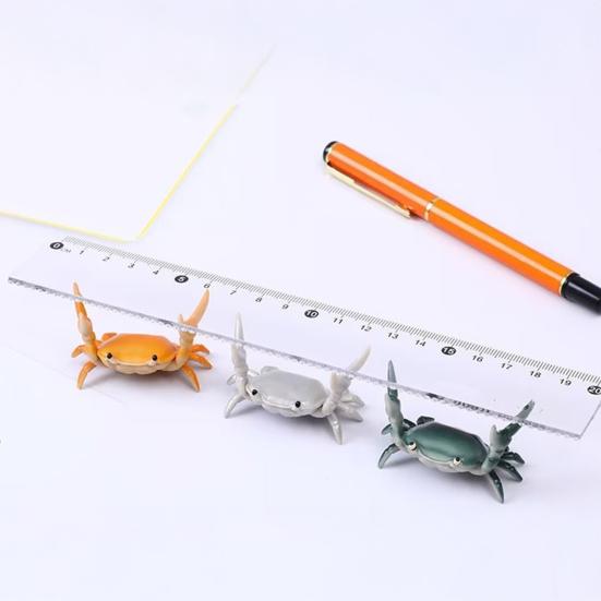 Simulation Crab Pen Holder Plastic Weightlifting Crab Stationery Pencil Stand Home Office Desktop Decoration Ornament