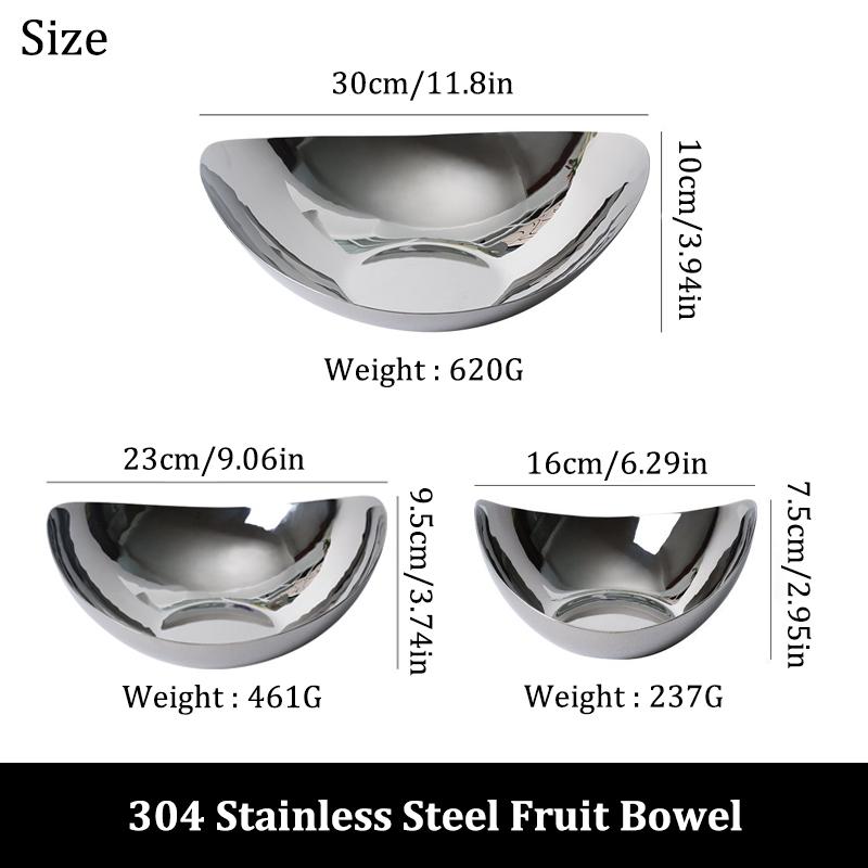 Premium Fruit Bowel Food Grade 304 Stainless Steel Home Livingroom Kitchen Coffee Luxury Fruit Bowel for Snacks
