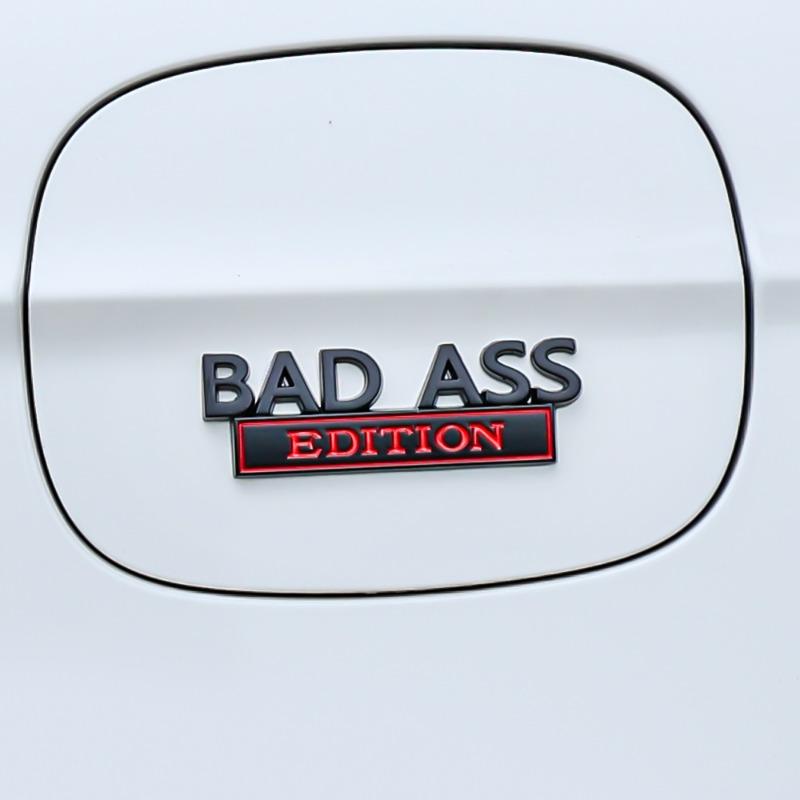 BAD ASS Metal Car Stickers Car Bumper Leaf Plate Logo Zinc Alloy EDITION Body Decal Automotive Exterior Modification Accessories