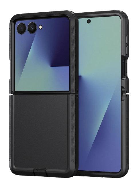 Чехол-броня Defender Series 3-в-1 с зажимом на ремень для Samsung Galaxy Z Flip 7 Ott-Box Оригинальный пылезащитный жесткий чехол военного уровня