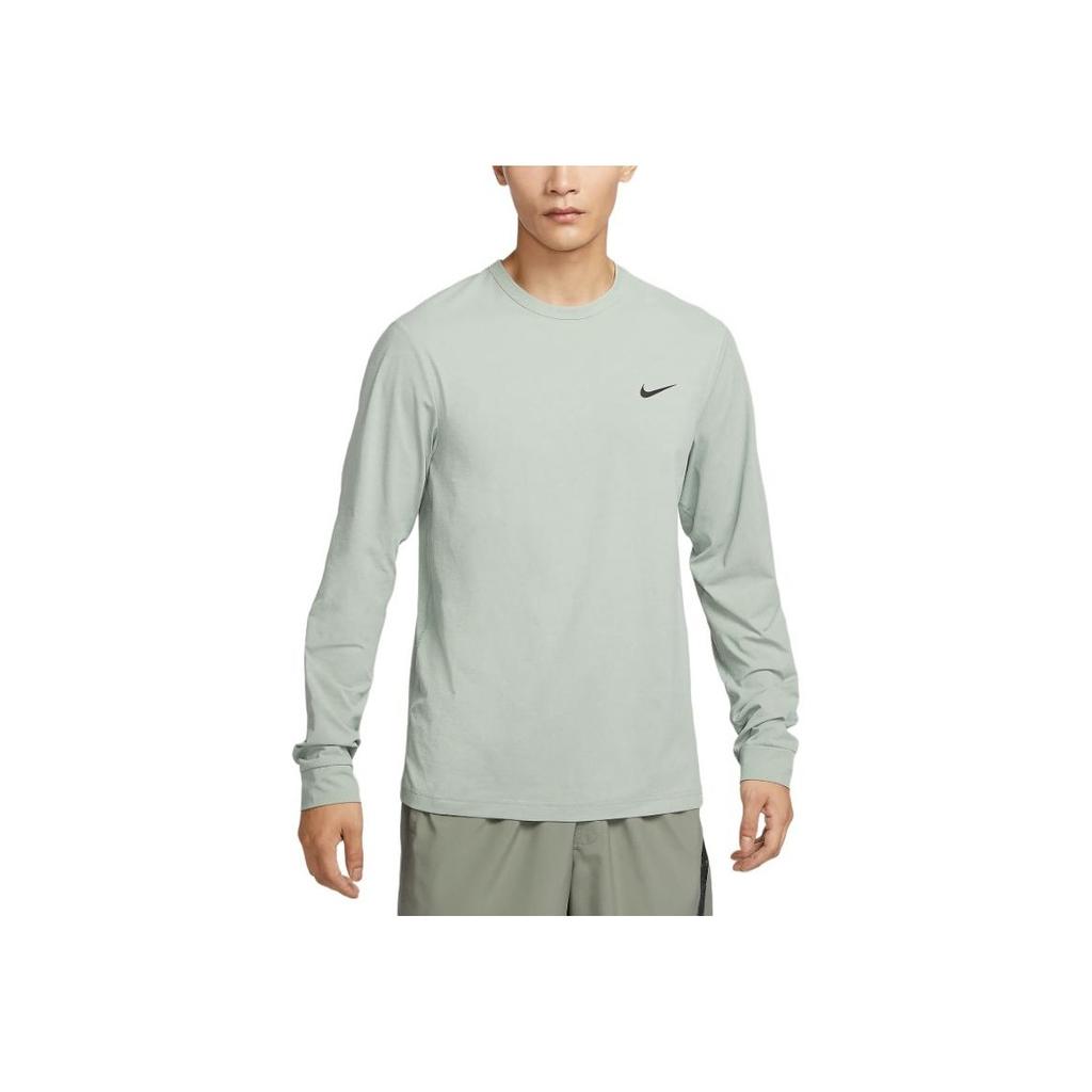 Nike Футболка Dri-Fit UV Soft Comfortable с круглым вырезом и длинным рукавом, мужские топы, светло-зеленый FB8584-370