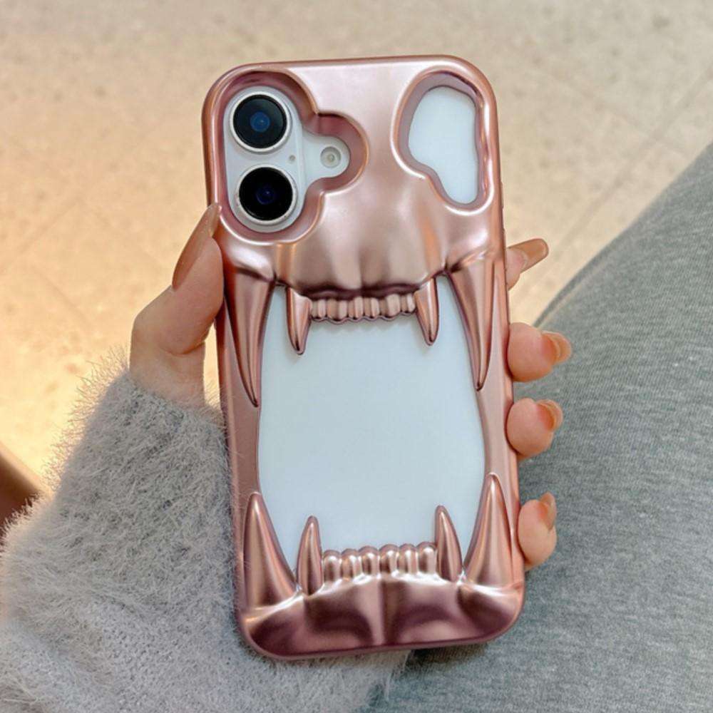 3D матовый чехол-клетка 'Клык тигра' для iPhone 16E 16 1 14 Plus 13 12 11 Pro Max, противоударный, с покрытием, мягкий