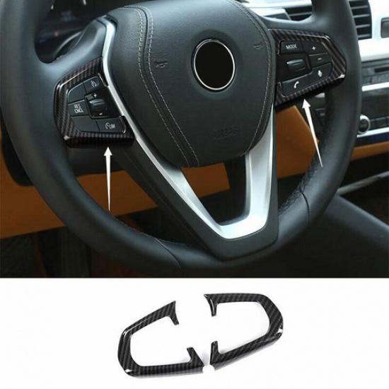 For BMW 5 Series 2018-22 ABS Carbon Fiber Front Steering Wheel Frame Cover Trim
