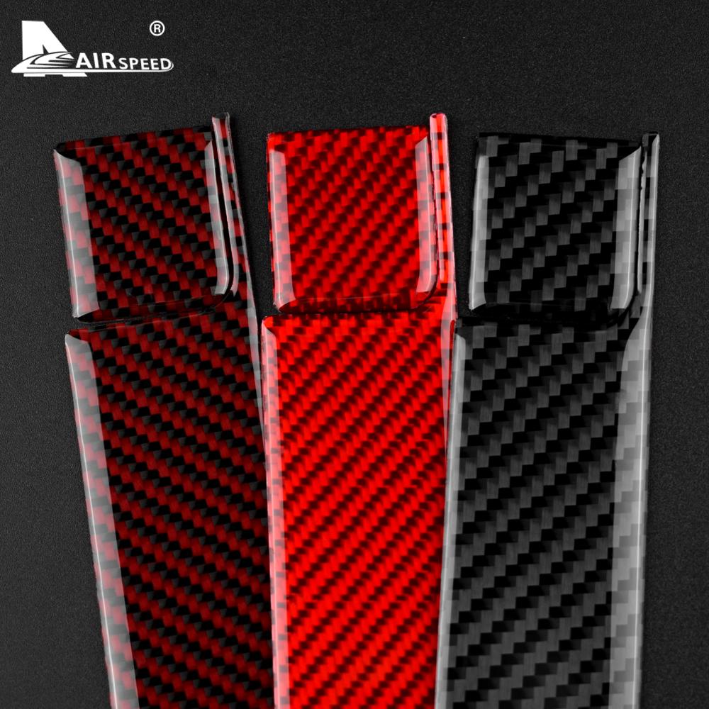Real Carbon Fiber Sticker For Toyota Prius 2010 2011 Red Black Car Glove Box Cover Decor Interior TrimAccessories