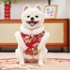 Милая Плотная Бархатная Новогодняя Одежда для Собак и Кошек Китайский Стиль Удобный Жилет для Кошек и Собак Мягкая Одежда в Стиле Тан Пальто для Питомца Осень Зима