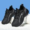 Autumn New Waterproof Leather Sneakers Men's Rotating Button-free Shoelaces Non-slip Large-size Youth Running Shoes