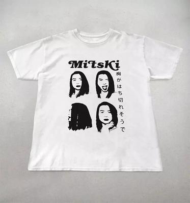 Новая белая футболка Mitski Хлопок Для всех фанатская футболка новая