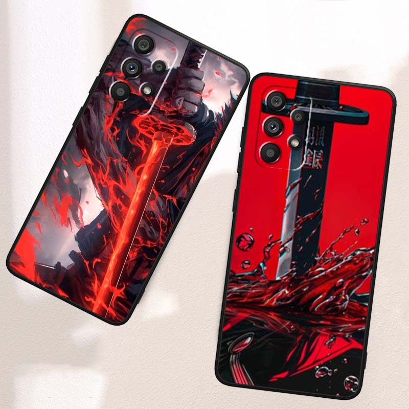 Мечник в древнем стиле Для Samsung A73 A72 A71 A55 A54 A53 A52 A51 A13 A22 A16 A15 A12 A14 A26 A07 5G Черный Чехол для Телефона
