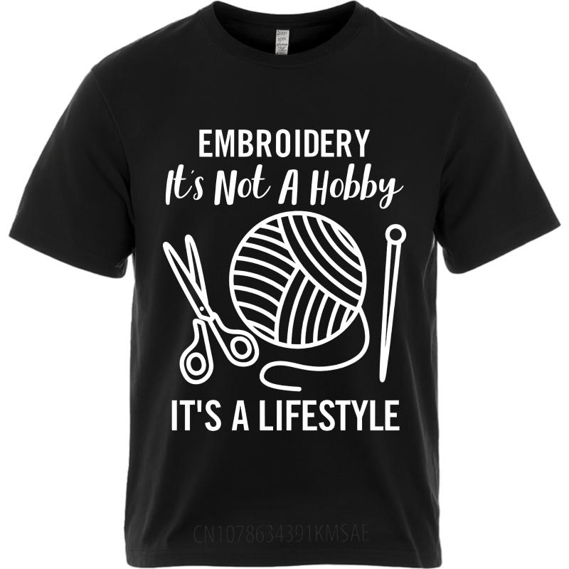 Trendy For Men Summer Tshirt Embroidery Not A Hobby Its A Lifestyle Short Sleeve Workout Oneck For Her Tops Cotton Top Tees