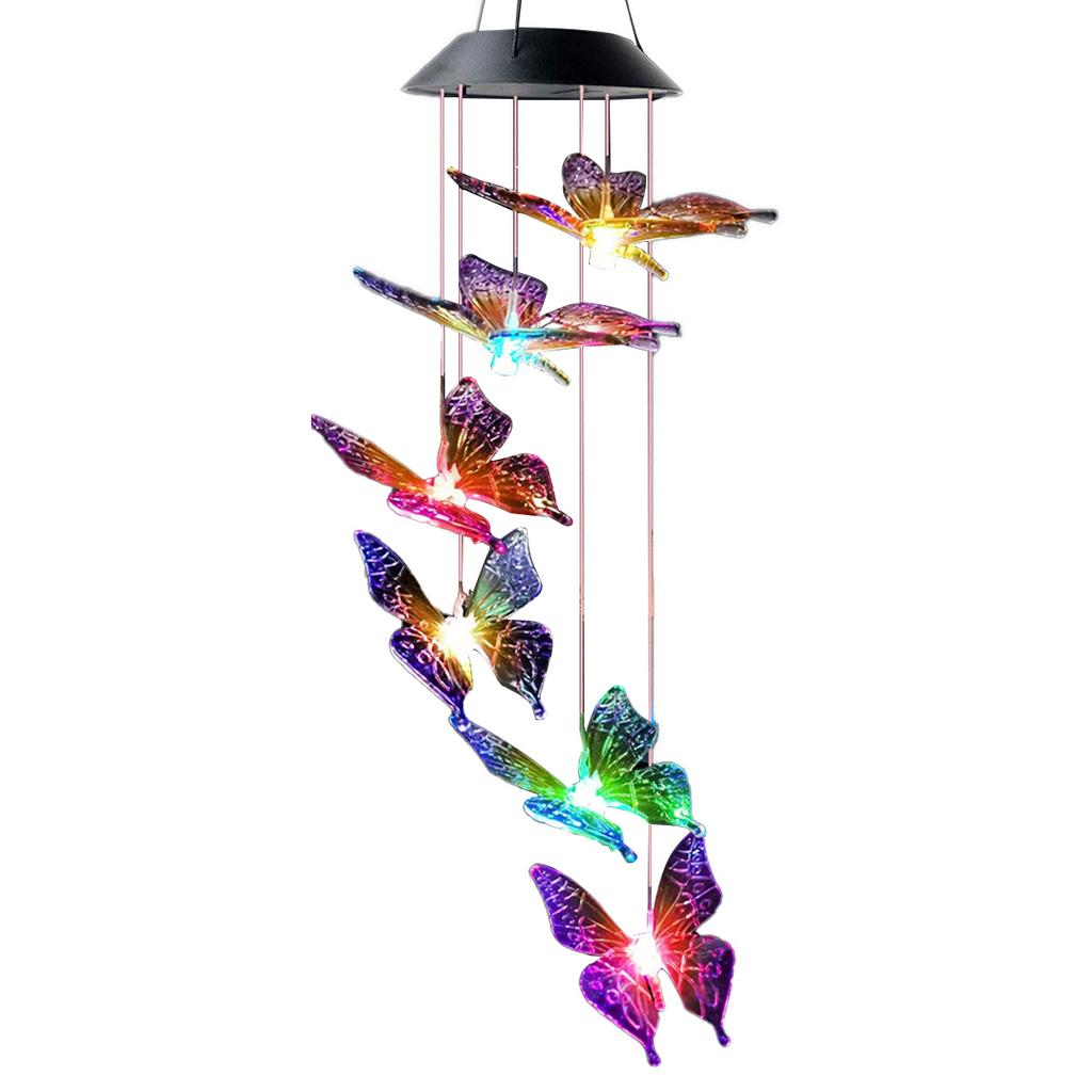 Solar Wind Chime Light Butterfly Light with LED Waterproof and Durable Home Decoration Solar Wind Chime Hanging Light