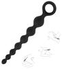 Ninonly Anal Plug Anal Goods Anal Beads Chain Type Anal Development Anal Expansion Silicone Unisex (Black)