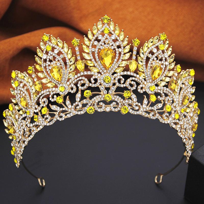 Royal Queen Pageant Crown Big Diadem Bride Tiara Crowns for Women Bridal Wedding Party Crown Hair Dress Jewelry Accessori