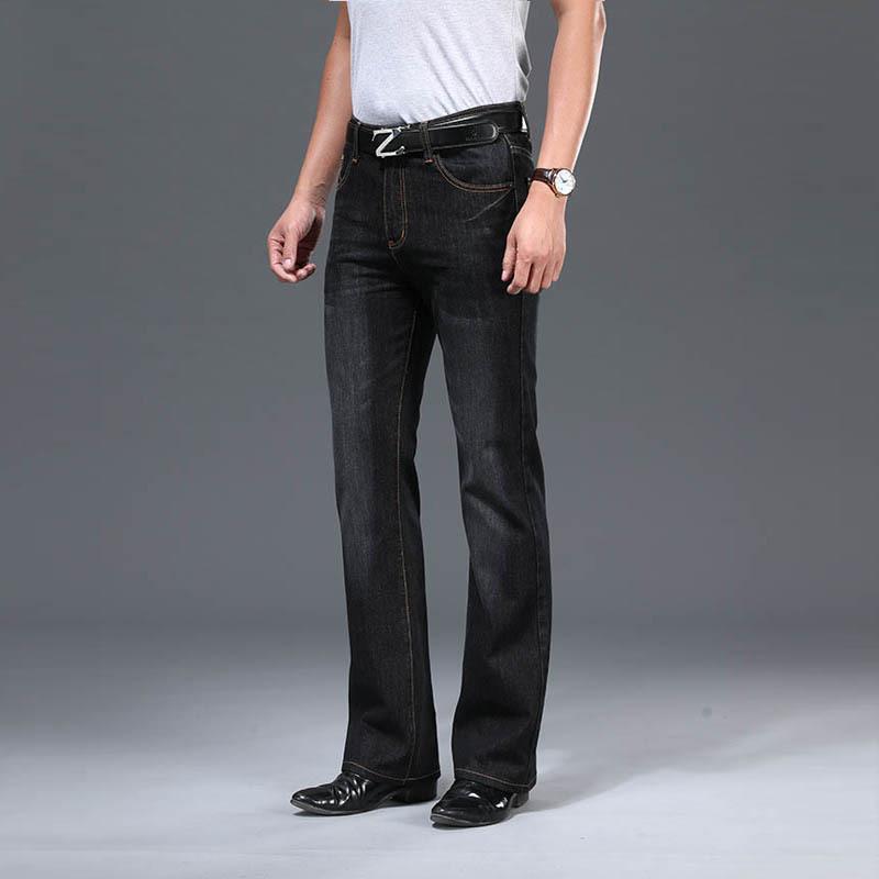 Jeans Men Men's Flared Jeans Boot Cut Leg Flared Loose Fit High Waist Male Designer Classic Denim Jeans