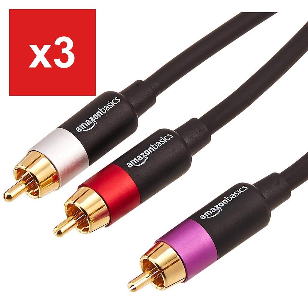 Аудиокабель RCA, Amazon Basics 2,4 м (1-разъемный на 2-разъемный кабель для сабвуфера)