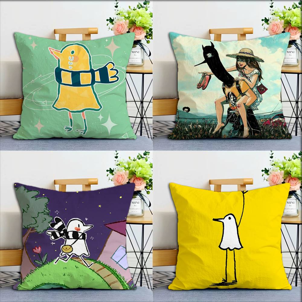Cartoon GGoodnight Punpun World Various Sizes Square Pillow Case For Car Home Bedchamber Decor
