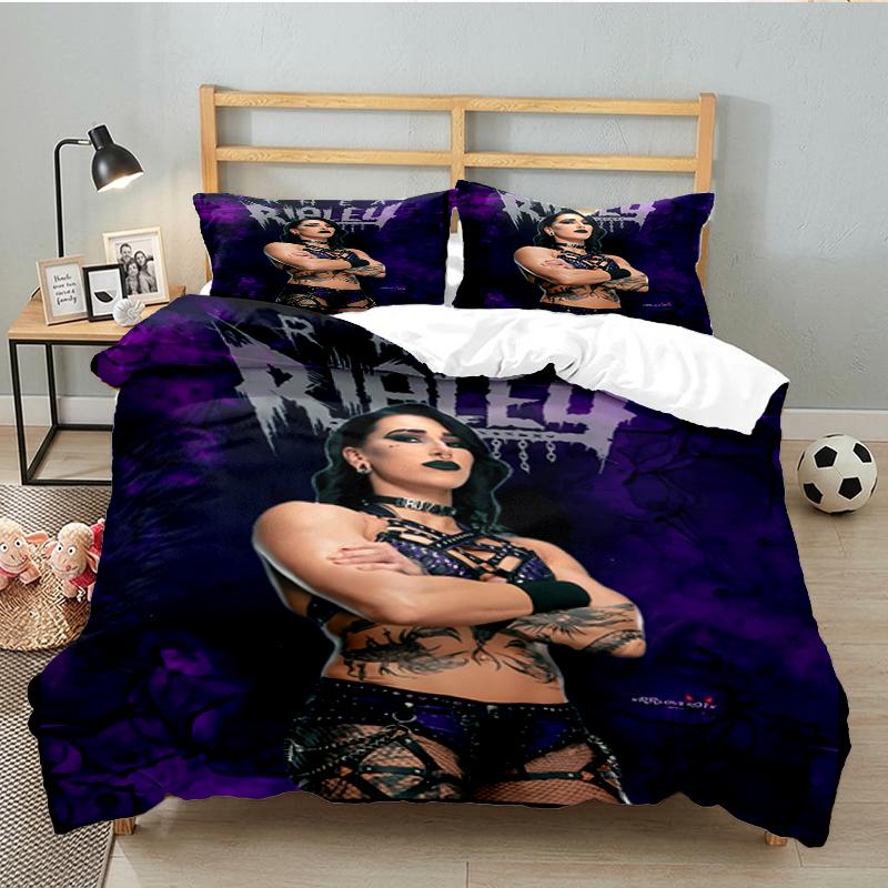 3PCS Wrestling Diva Championship Bedding set,Ideal for1pc Duvet Cover And 2pcs Pillowcases Perfect for Christmas gift,Ideal for Bedroom, Dormitory